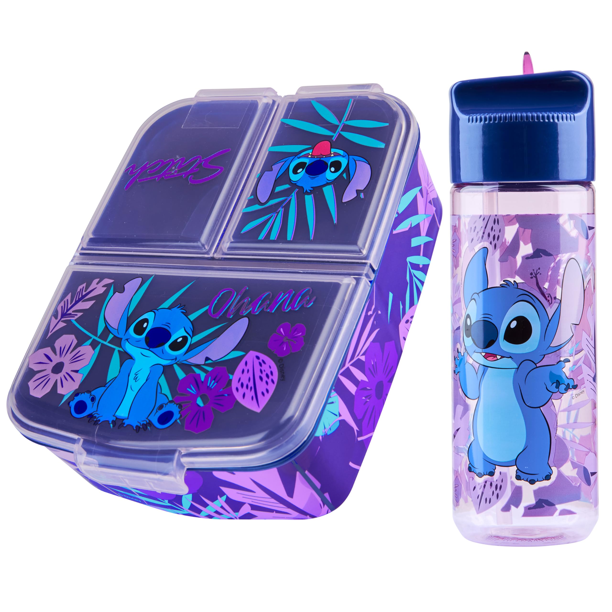 Foto 2 pulgar | Set De Loncheras Disney Stitch Kids Con Botella De Agua (azul/morado) - Venta Internacional.