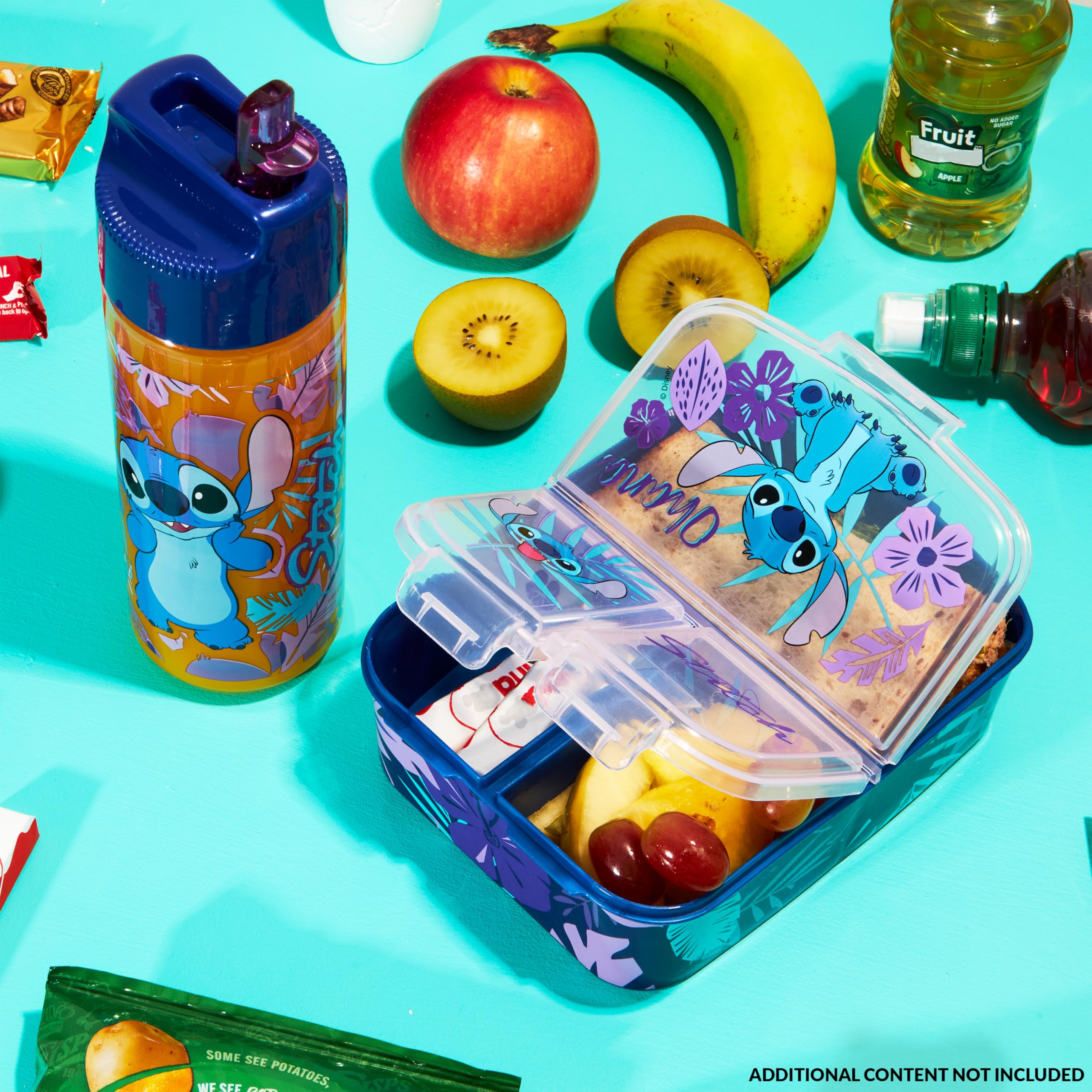 Foto 2 | Set De Loncheras Disney Stitch Kids Con Botella De Agua (azul/morado) - Venta Internacional.