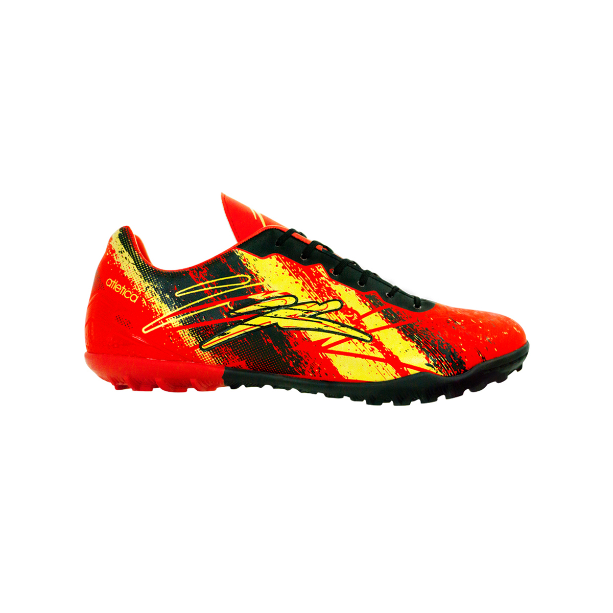 Tenis De Futbol Rapido Atletica 19220424 Turf Hombre Rojo/negro