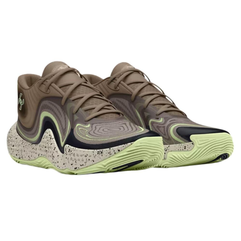 Foto 3 pulgar | Tenis Under Armour Uspawn 6 Mid Camo Hombre Basketball Verde