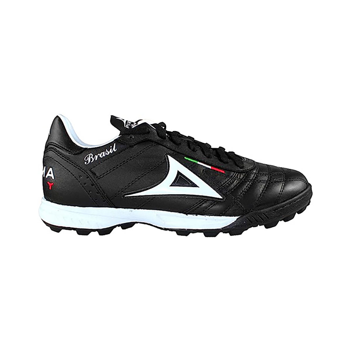 Pirma Botines Brasil Turf Hombre Negro Blanco Futbol Rapido Multitaco Cómodo