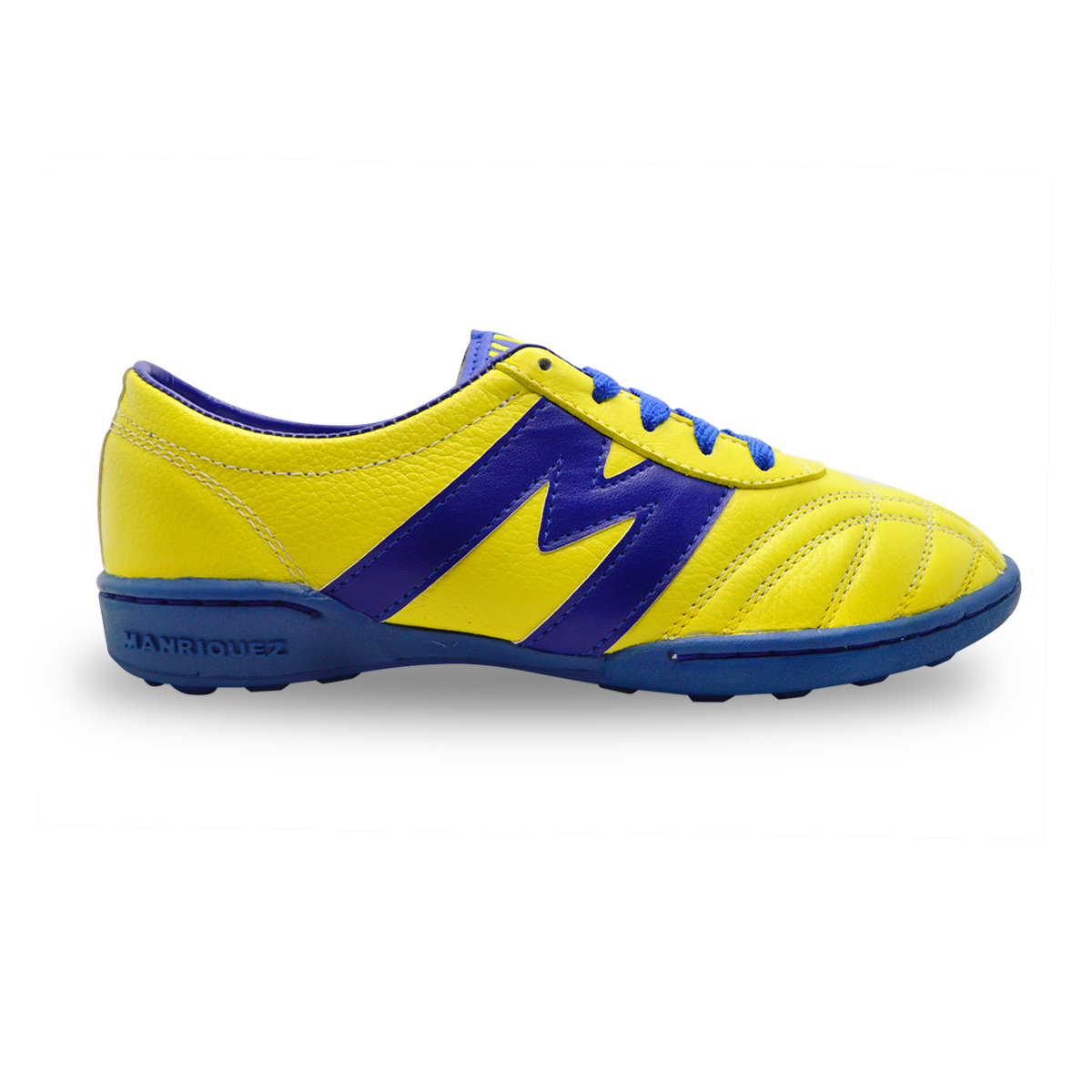 Tenis Fútbol Rápido Infantil Manriquez Turf Amarillo Azul