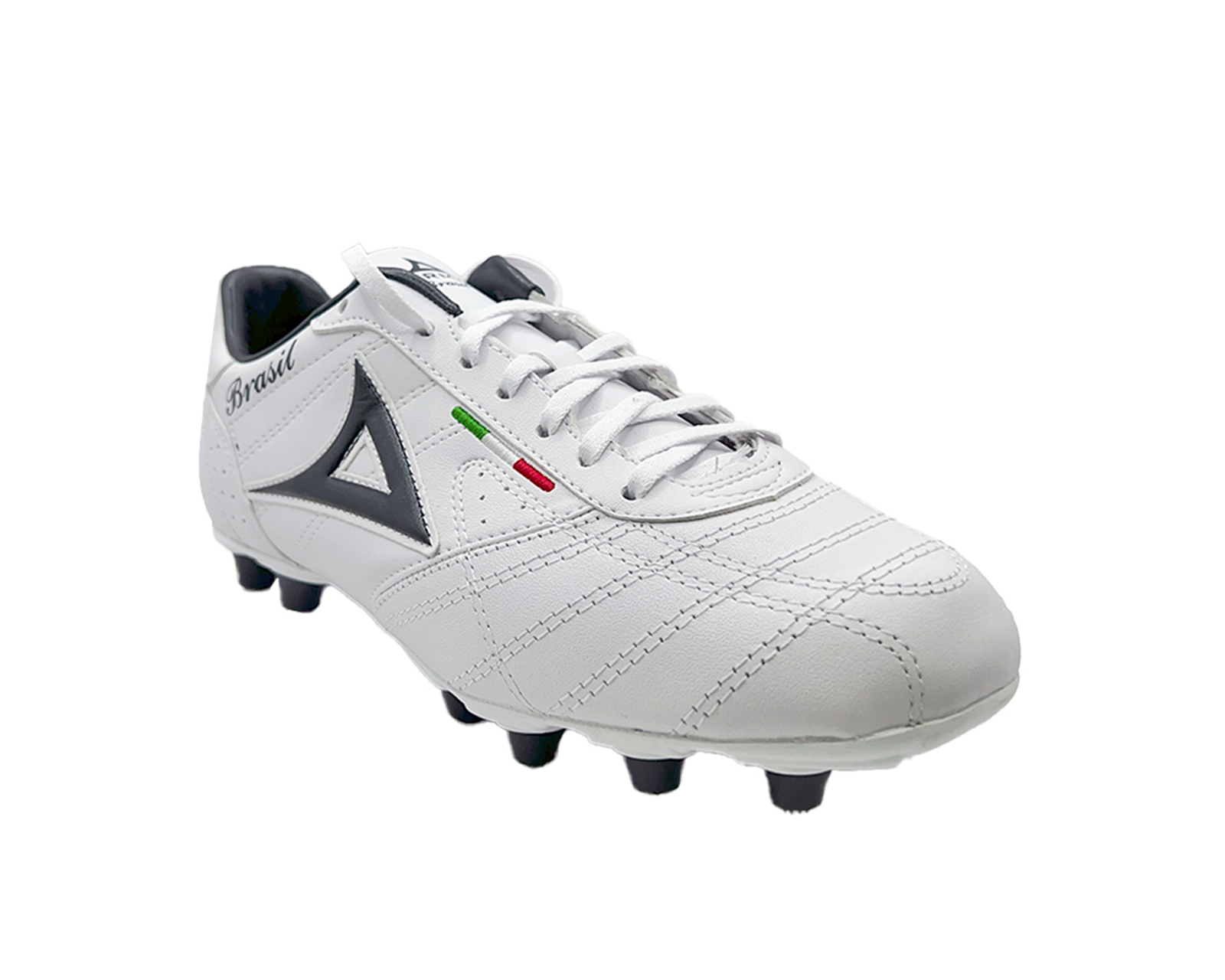 Foto 3 pulgar | Pirma Tenis Brasil, Zapatos De Fútbol, Blanco Con Negro, Tacos De Goma