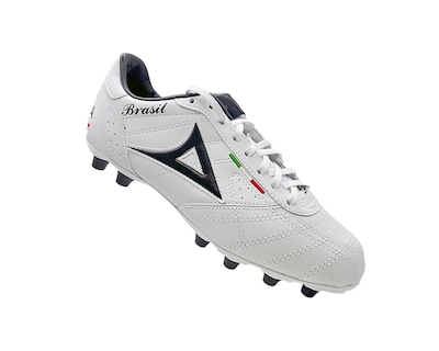 Foto 3 | Pirma Tenis Brasil, Zapatos De Fútbol, Blanco Con Negro, Tacos De Goma