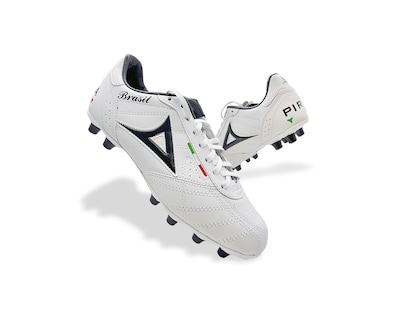 Foto 4 | Pirma Tenis Brasil, Zapatos De Fútbol, Blanco Con Negro, Tacos De Goma