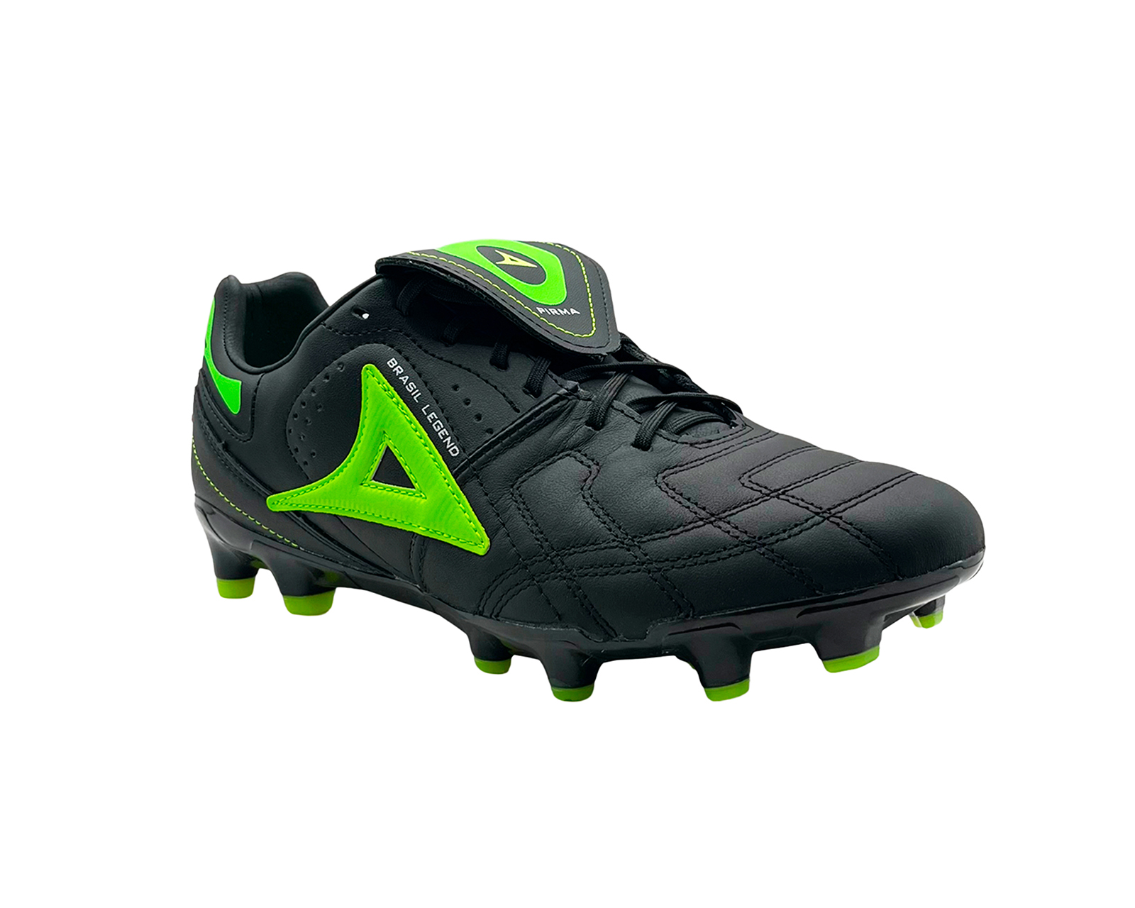 Foto 3 pulgar | Tenis Pirma Brasil  Zapatos De Fútbol  Para Hombre Negro Con Verde  Tacos Fg