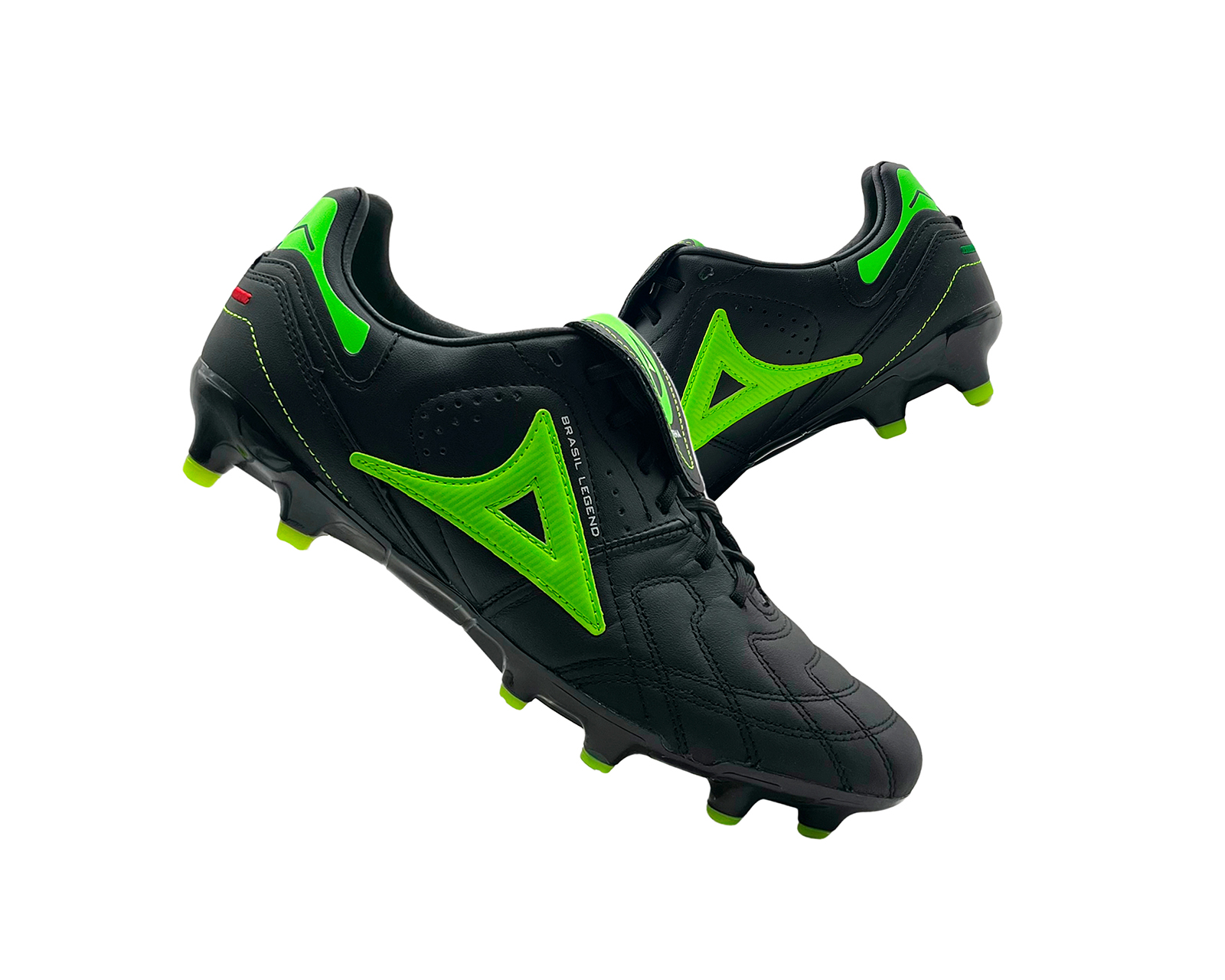 Foto 5 pulgar | Tenis Pirma Brasil  Zapatos De Fútbol  Para Hombre Negro Con Verde  Tacos Fg