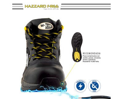 Foto 5 | Zapato de Seguridad Industrial Ultraligero Wsm Star Lite color Negro - Cómodo y Dieléctrico
