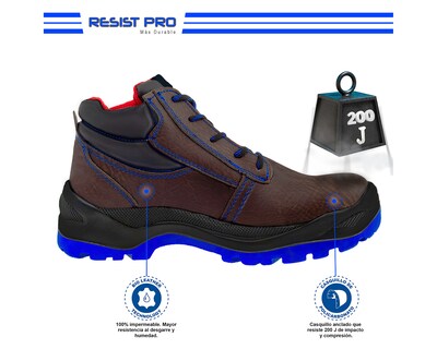 Foto 3 | Zapato De Seguridad Industrial Wsm 2958-mt Color Marrón - Cómodo Y Ligero