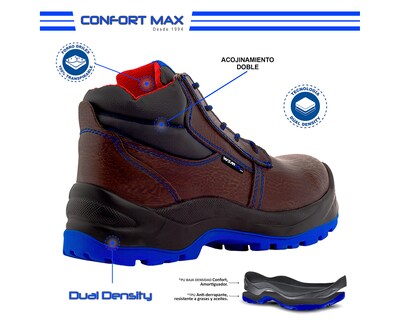Foto 4 | Zapato De Seguridad Industrial Wsm 2958-mt Color Marrón - Cómodo Y Ligero