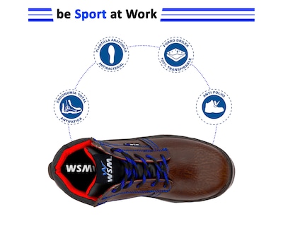 Foto 6 | Zapato De Seguridad Industrial Wsm 2958-mt Color Marrón - Cómodo Y Ligero