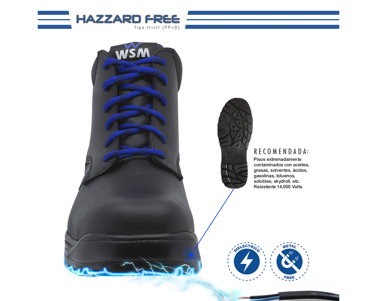 Foto 5 | Zapato de Seguridad Dieléctrico Wsm 2953-dh color Negro - Cómodo Y Ligero