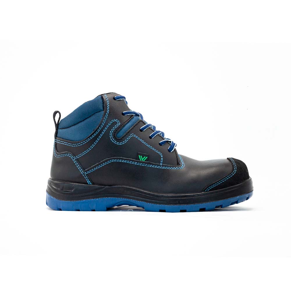 Bota De Seguridad Vanvien BLUAKLN3D Blu color Negro De Piel