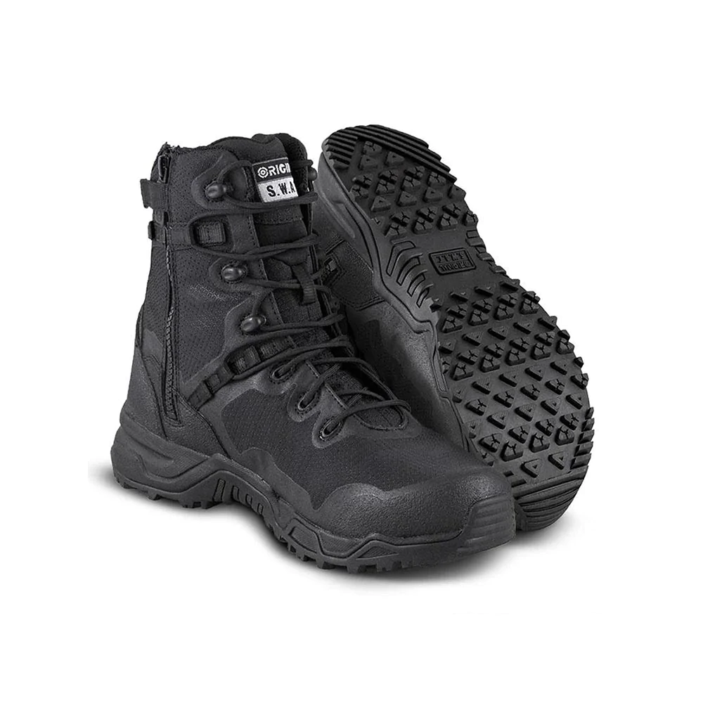 Botas Tácticas Original Swat Alpha Fury 8 Con Cierre color Negro