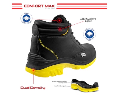 Foto 4 | Zapato de Seguridad Tigo By Wsm 9005-mt Ergonómico y Muy Ligero color Negro