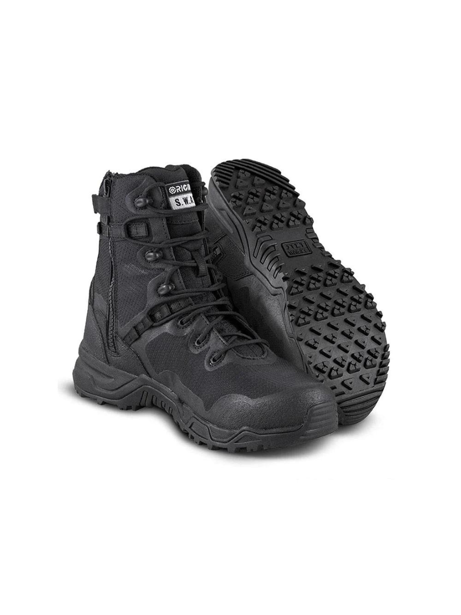 Botas Tácticas Original Swat Alpha Fury 8 Con Cierre Color Negro Talla 28