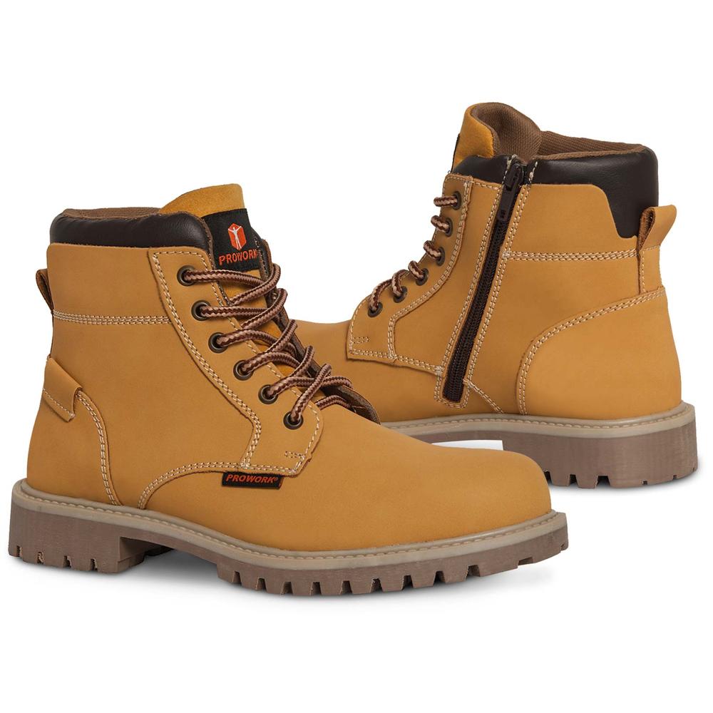 Bota Hombre Trabajo Botin Industrial Tactica Vaquera P607 Amarillo