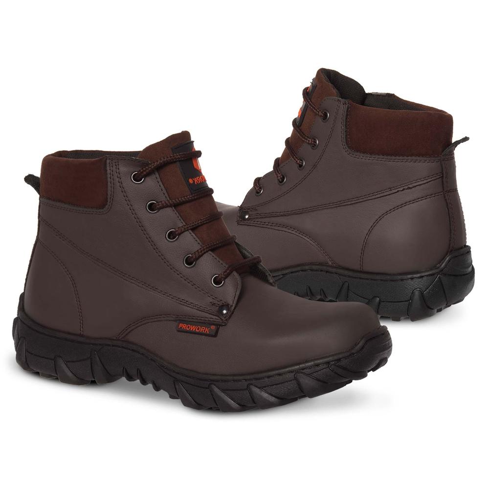 Foto 3 pulgar | Bota Hombre Industrial Tactica Trabajo Vaquera Seguridad P01 Cafe