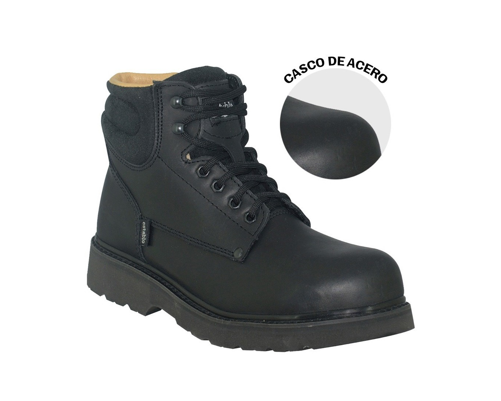Foto 2 | Bota De Trabajo Con Casquillo Establo 504 Negro Grasso