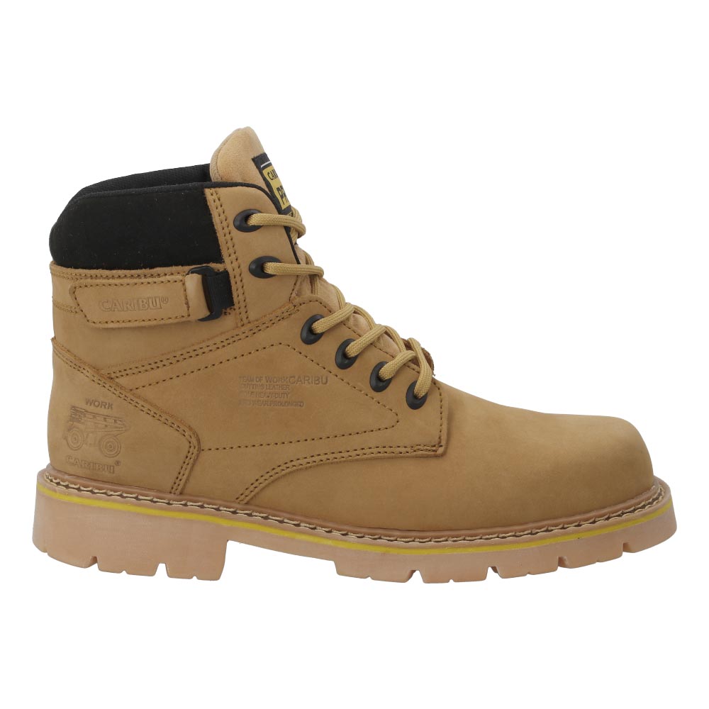 Bota Dielectrica Caribu 955 En Piel Color Paja Casco De Poliamida Nom 113 Bota Trabajo