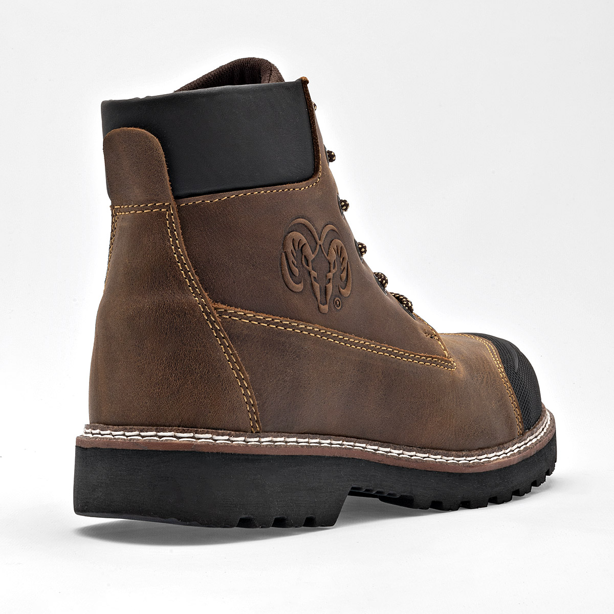 Foto 4 pulgar | Bota Industrial Ram Café Casco de Acero para Hombre