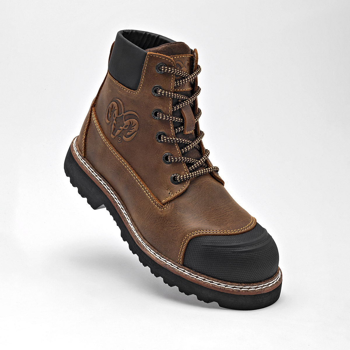 Foto 4 | Bota Industrial Ram Café Casco de Acero para Hombre