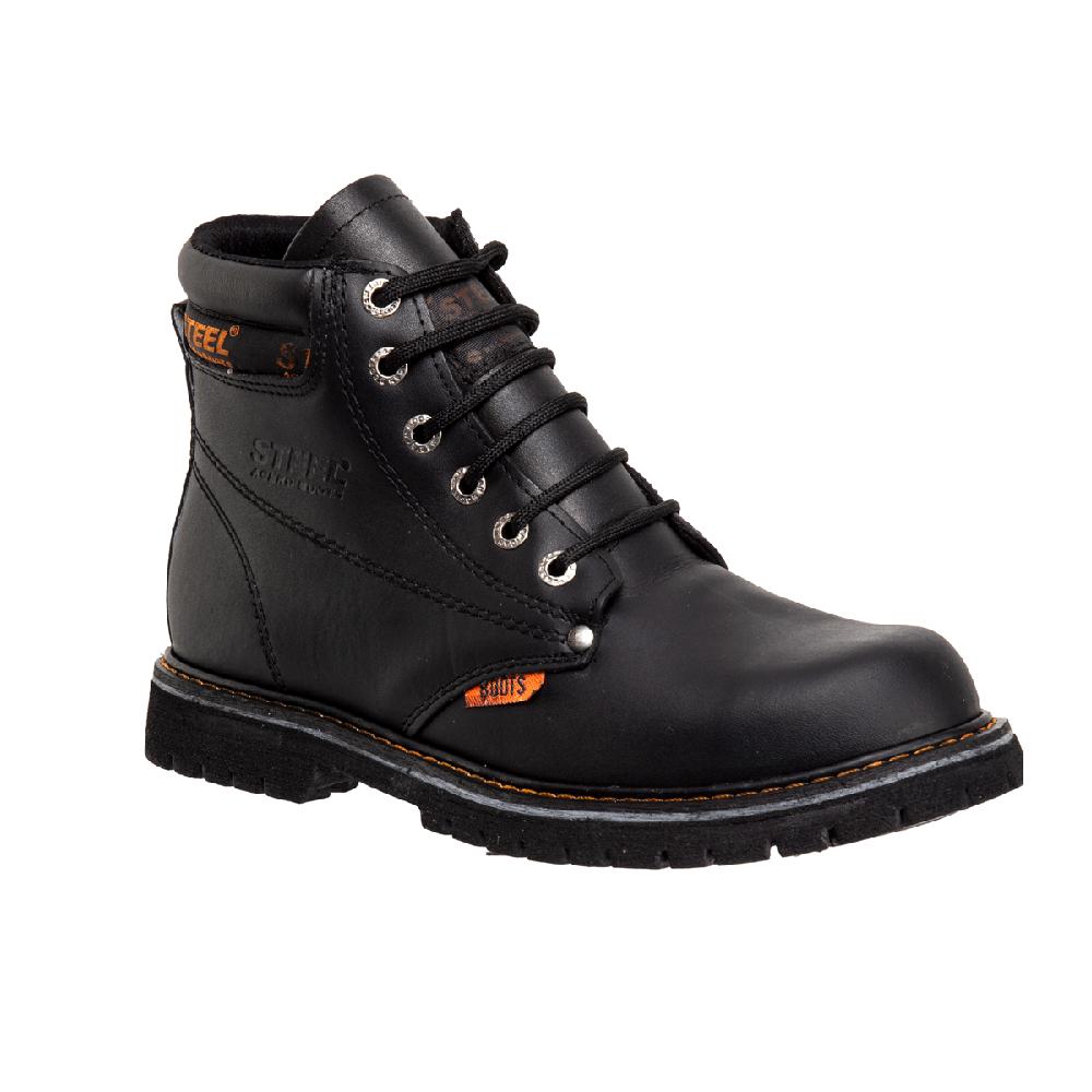 Foto 3 pulgar | Botas Hombre Industriales Steel Boost Negro