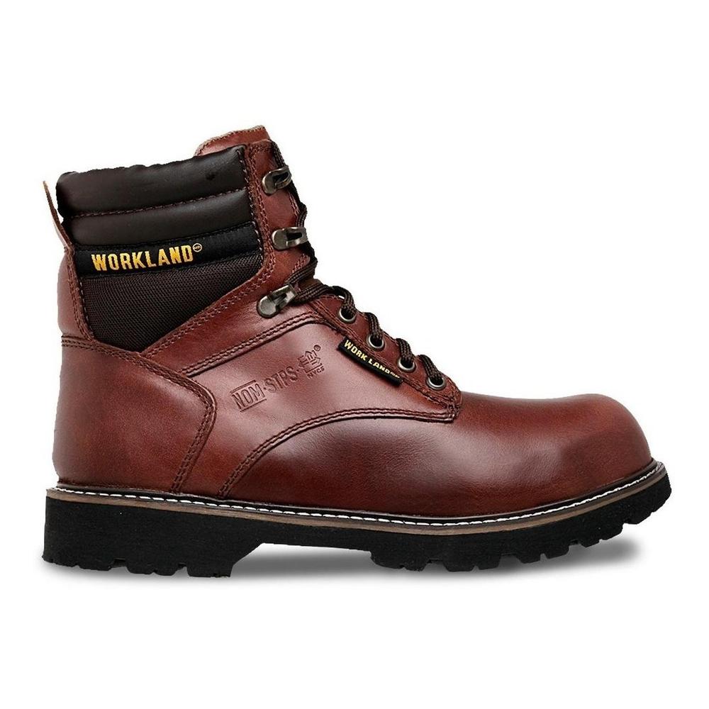 Foto 2 | Botas Work Land de Piel con Agujetas Cafe para Hombre