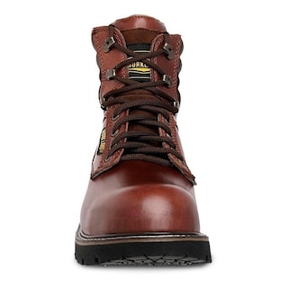 Foto 3 | Botas Work Land de Piel con Agujetas Cafe para Hombre