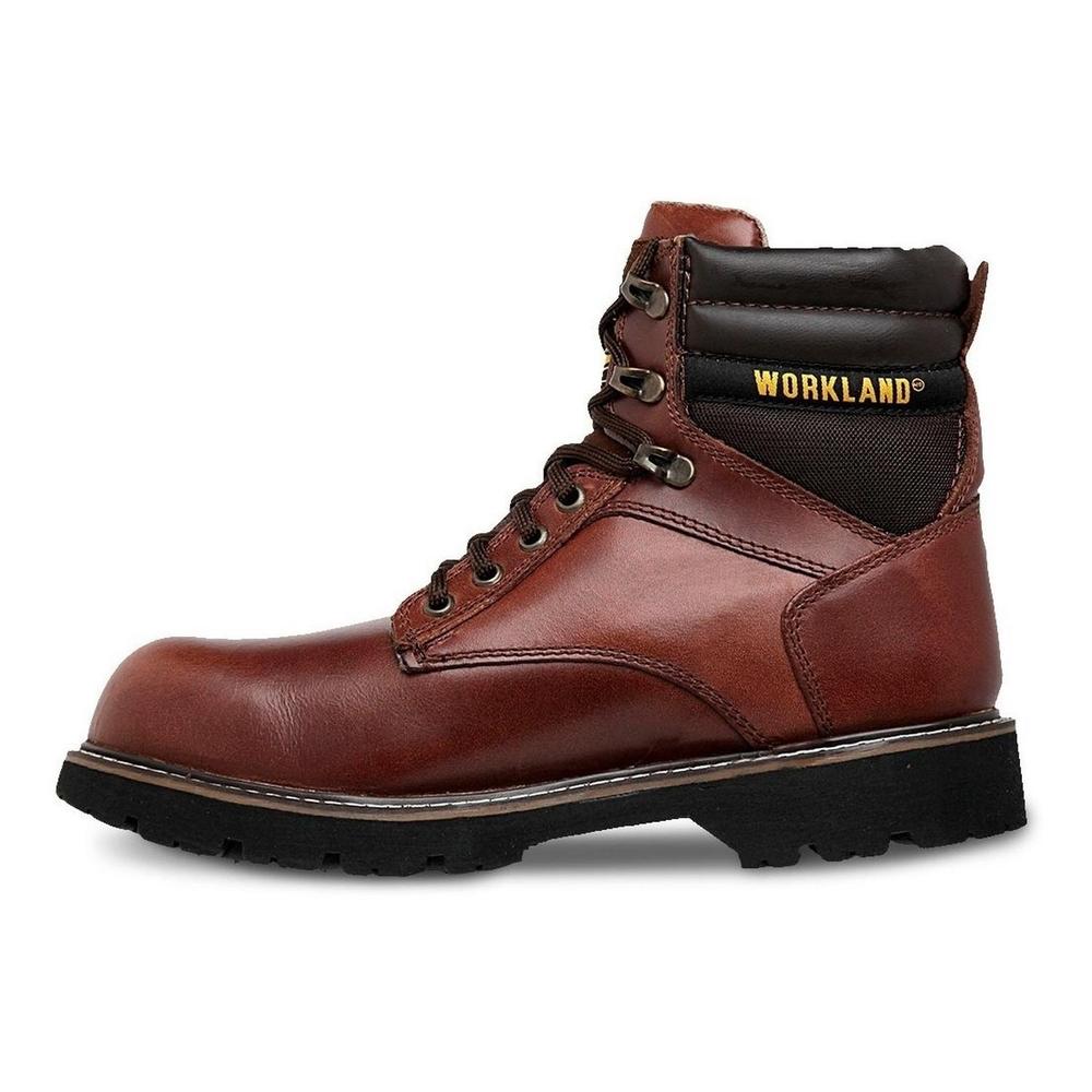 Foto 4 | Botas Work Land de Piel con Agujetas Cafe para Hombre