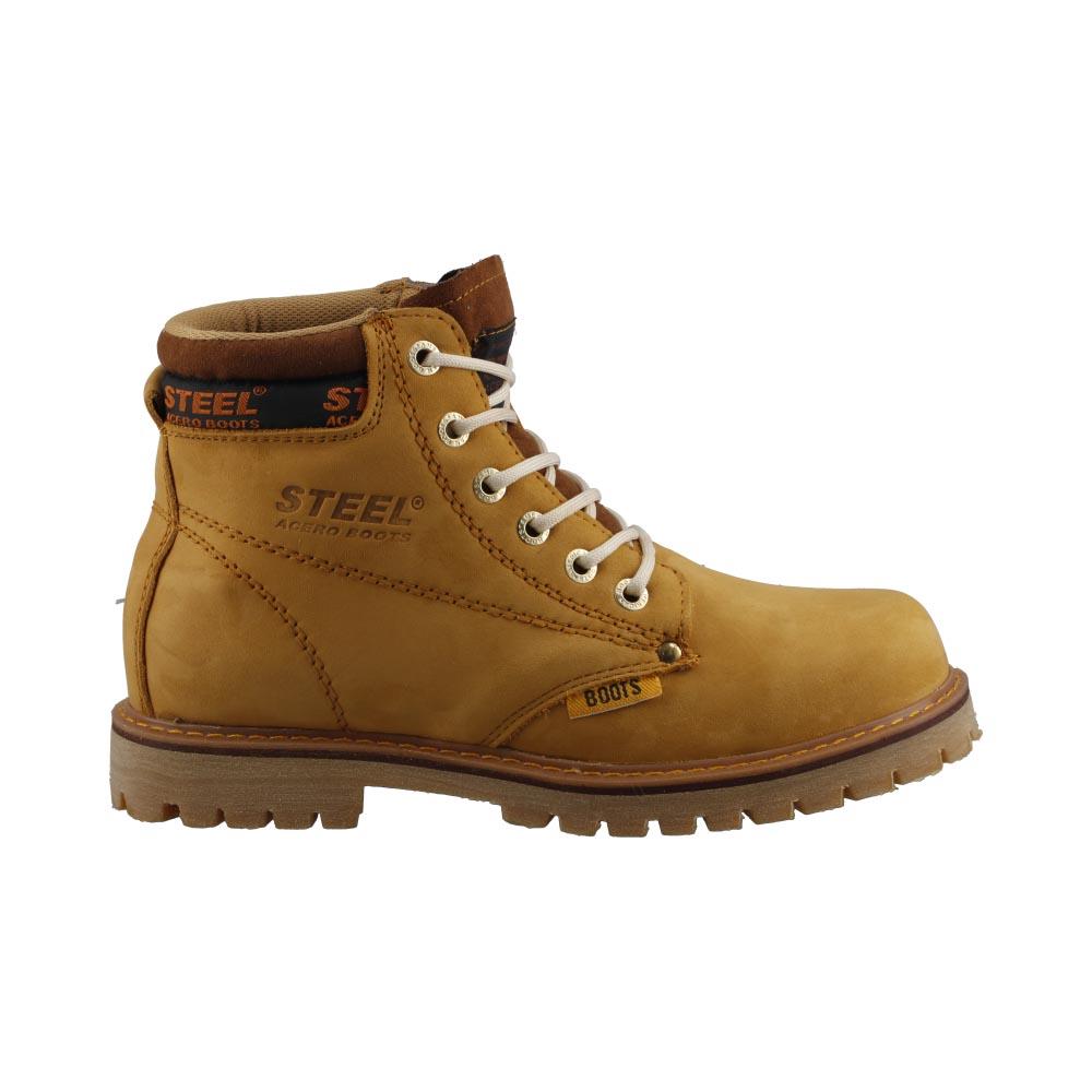 Foto 2 pulgar | Bota Hombre Steel Boost Industrial Confort Hiking Cafe