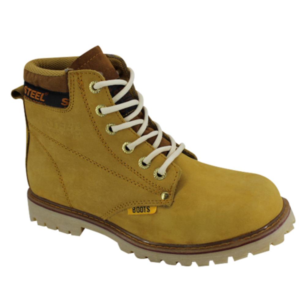 Foto 3 pulgar | Bota Hombre Steel Boost Industrial Confort Hiking Cafe