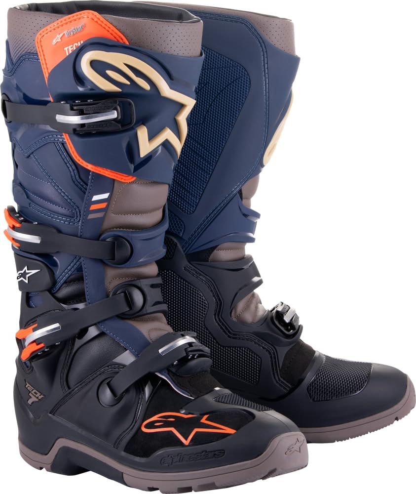 Botas De Motocross Alpinestars Tech 7 Enduro Drystar 9 Negro/azul Marino - Venta Internacional.