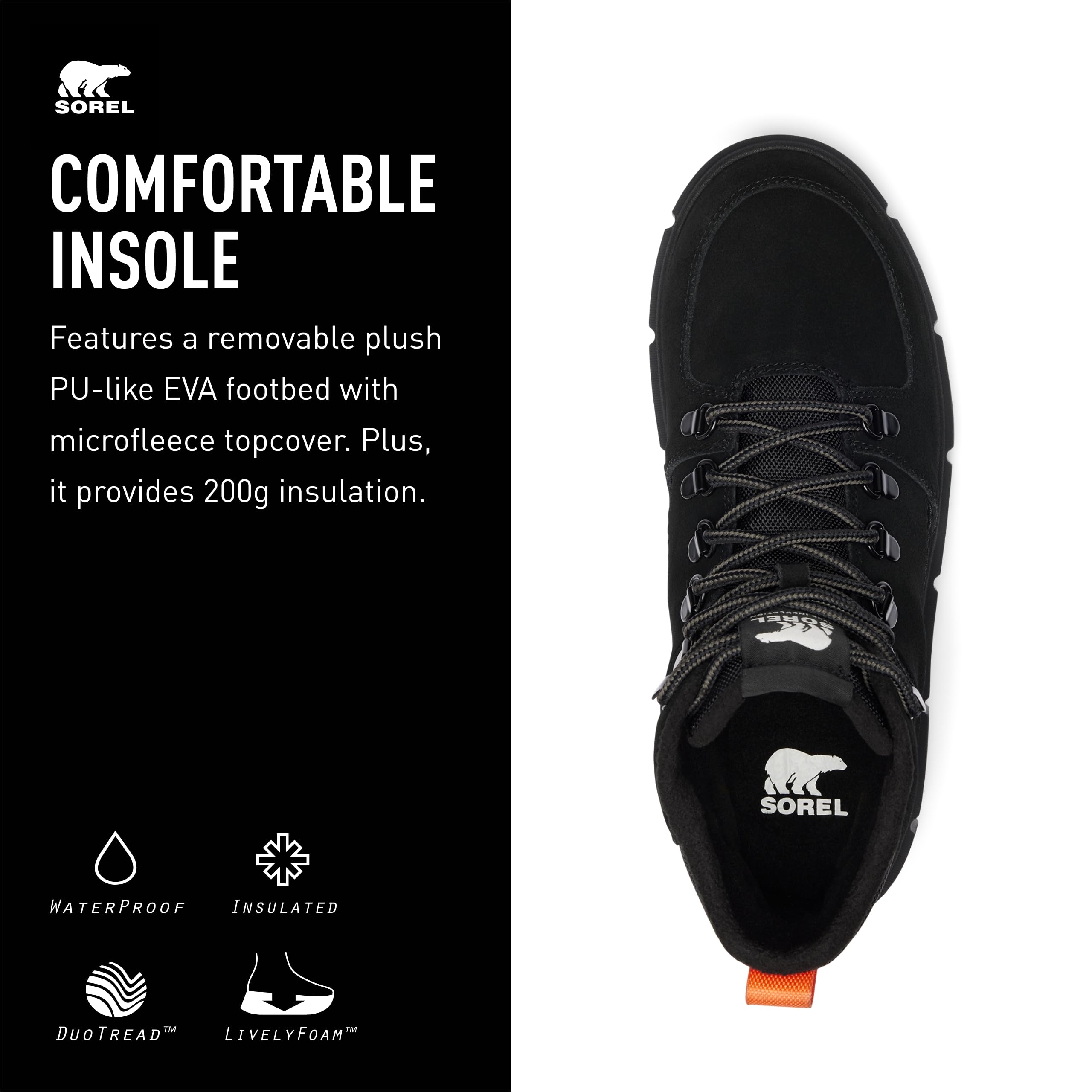 Foto 5 pulgar | Bota Sorel Explorer Lll Para Hombre, Impermeable, Negra, 11us - Venta Internacional.