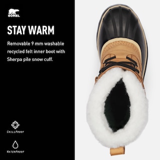 Foto 4 | Bota Sorel Caribou De Piel Impermeable Para Hombre, Talla 7 - Venta Internacional.