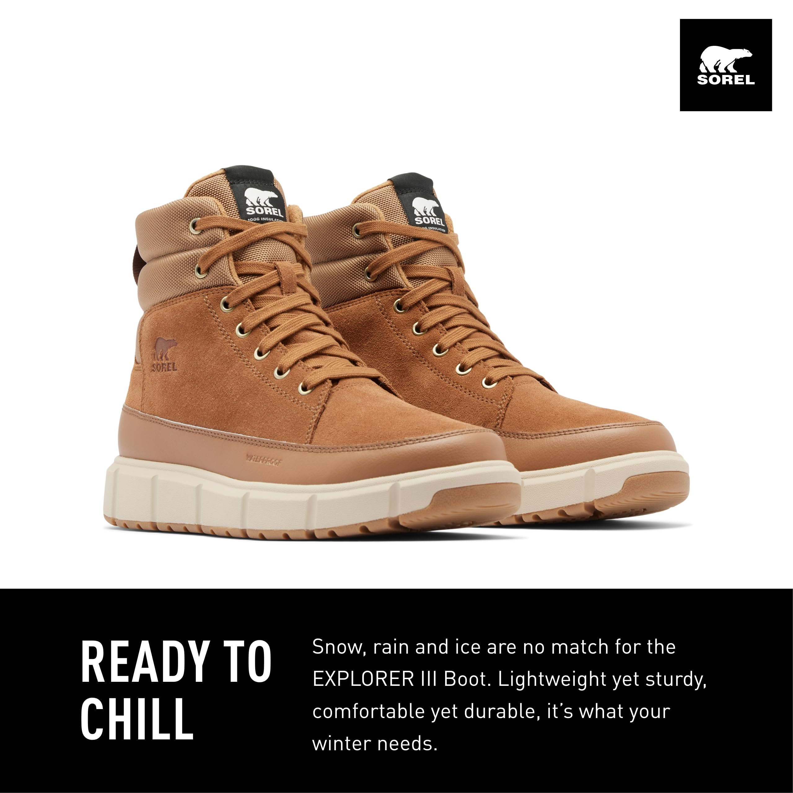 Foto 3 pulgar | Bota Sorel Explorer Lll Waterproof Para Hombre Velvet Tan 10us - Venta Internacional.