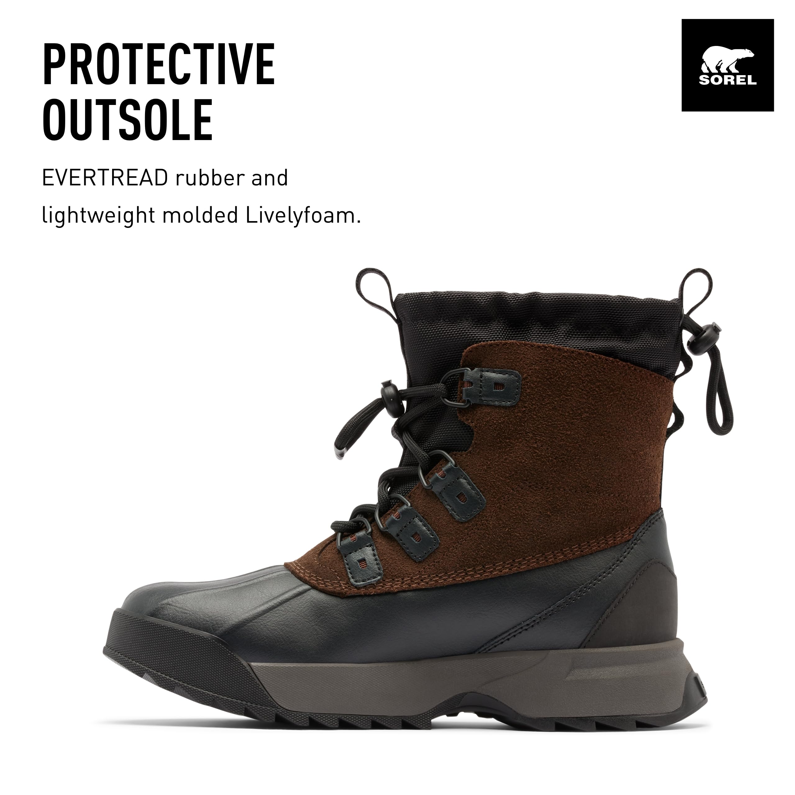Foto 4 pulgar | Bota Sorel Scout 87 Xt Impermeable Para Hombre, Color Negro Y Tabaco - Venta Internacional.