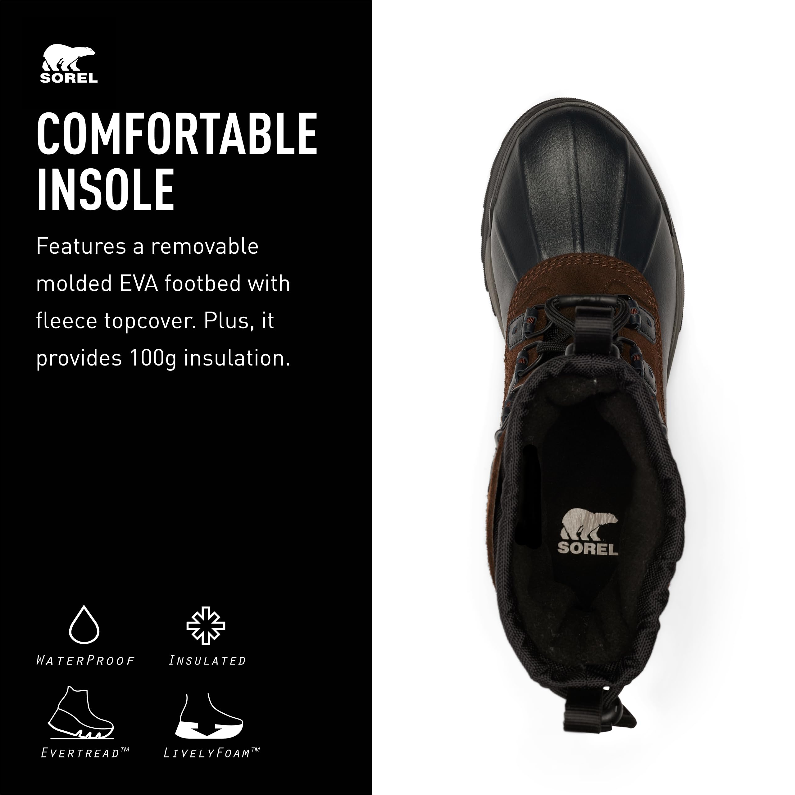 Foto 5 pulgar | Bota Sorel Scout 87 Xt Impermeable Para Hombre, Color Negro Y Tabaco - Venta Internacional.