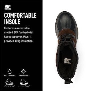 Foto 4 | Bota Sorel Scout 87 Xt Impermeable Para Hombre, Color Negro Y Tabaco - Venta Internacional.