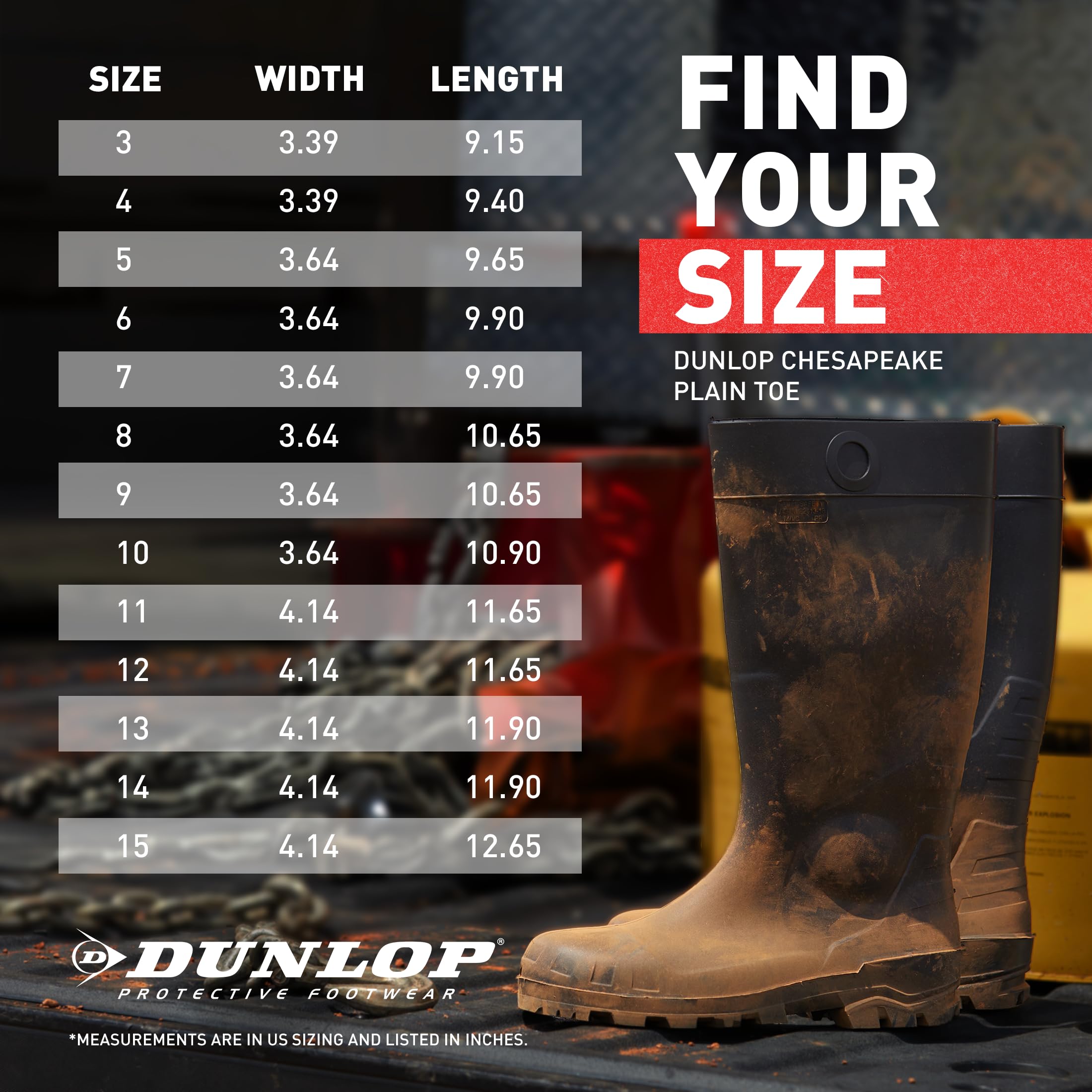 Foto 2 | Calzado De Protección Dunlop Chesapeake Negro 100% Impermeable - Venta Internacional.