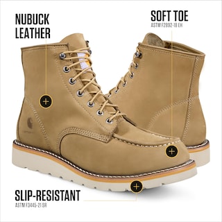 Foto 3 | Boot Carhartt, Piel Nobuc De Coyote, 6 Moc, Puntera, Cuña, Para Hombre - Venta Internacional.
