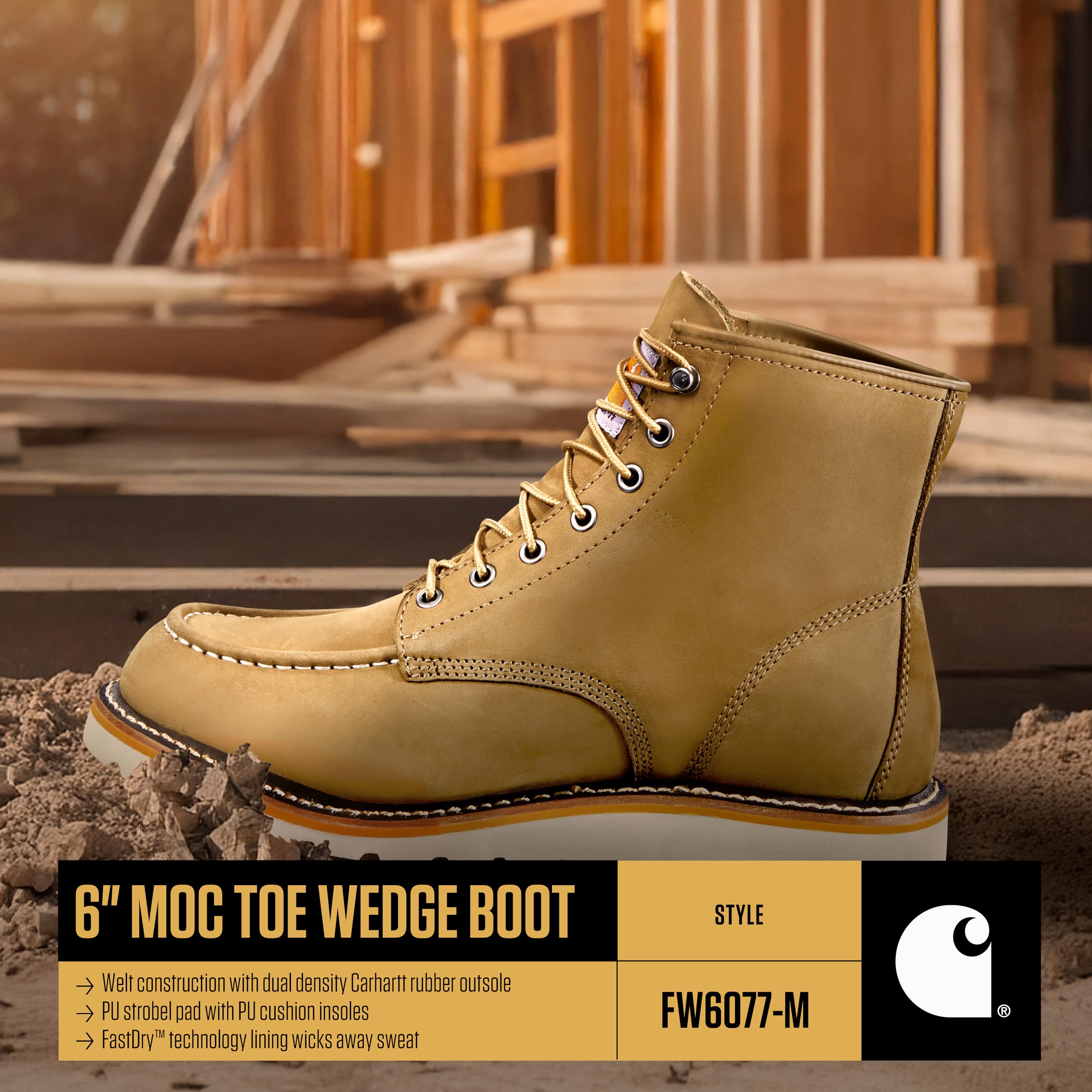 Foto 5 pulgar | Boot Carhartt, Piel Nobuc De Coyote, 6 Moc, Puntera, Cuña, Para Hombre - Venta Internacional.