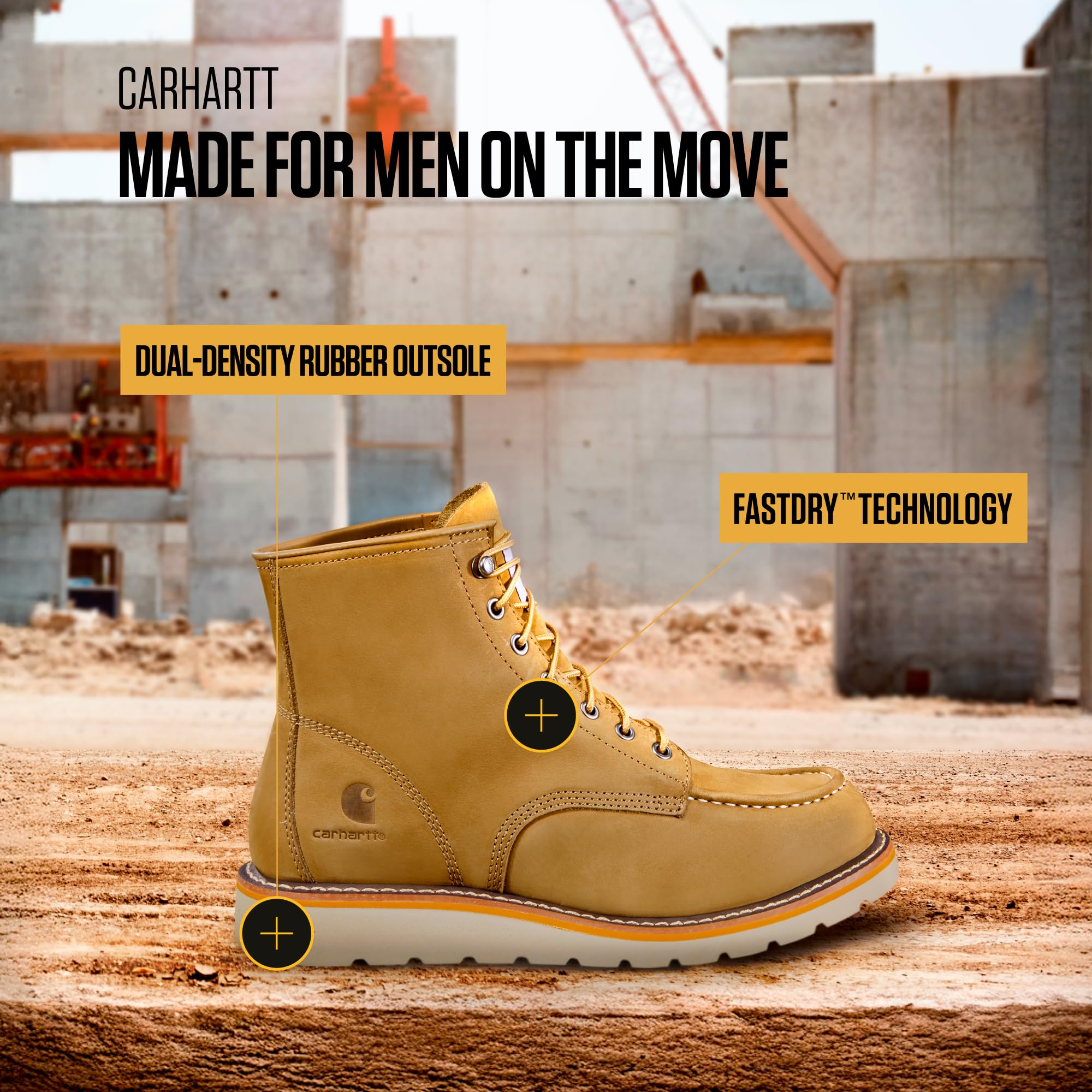 Foto 7 pulgar | Boot Carhartt, Piel Nobuc De Coyote, 6 Moc, Puntera, Cuña, Para Hombre - Venta Internacional.