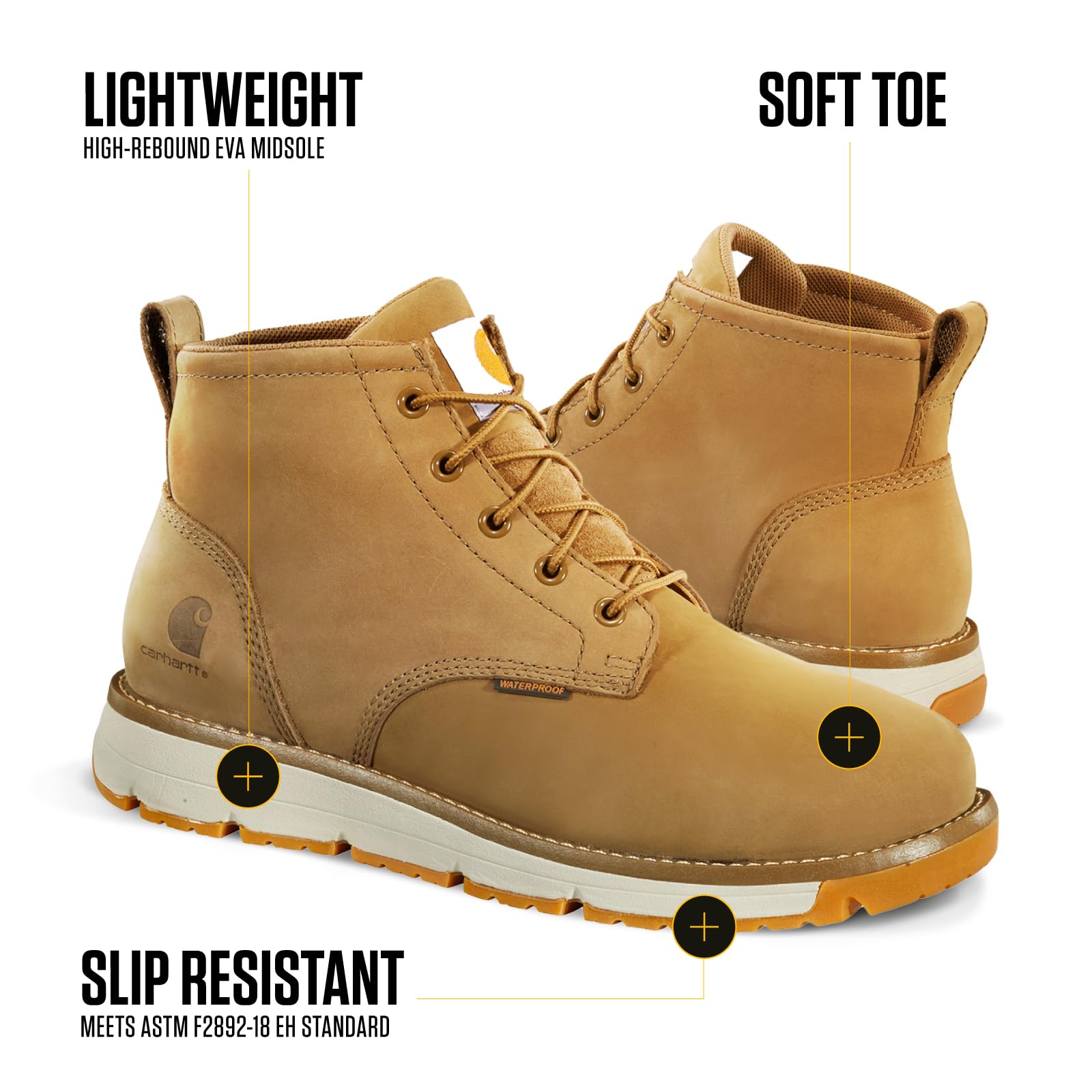 Foto 4 pulgar | Botas De Trabajo Carhartt Millbrook Con Cuña Impermeables Para Hombre, 12 M - Venta Internacional.