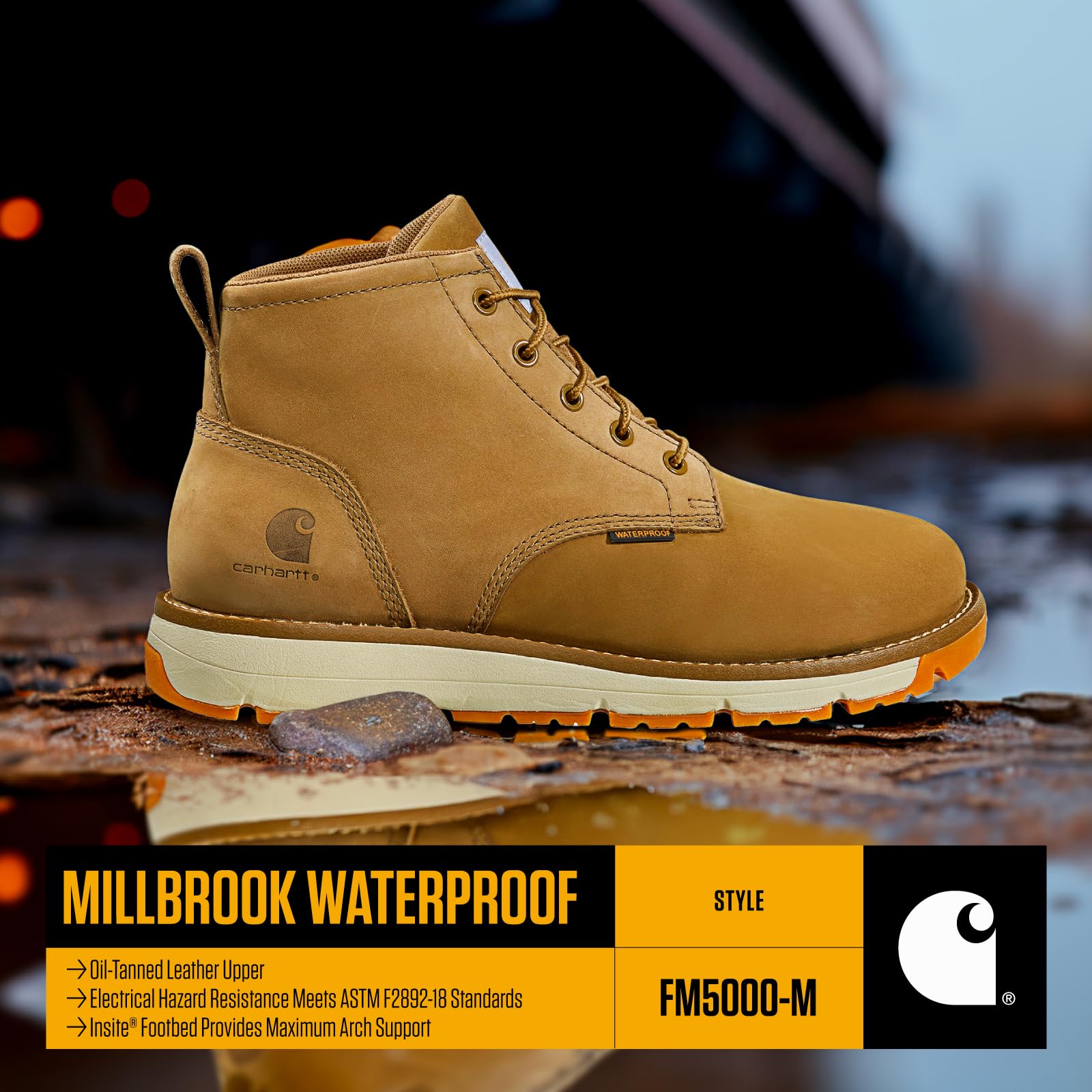 Foto 5 pulgar | Botas De Trabajo Carhartt Millbrook Con Cuña Impermeables Para Hombre, 12 M - Venta Internacional.