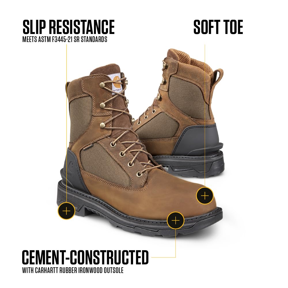Foto 4 pulgar | Botas De Trabajo Carhartt Ironwood Impermeables Para Hombre, Color Marrón, 10 M - Venta Internacional.