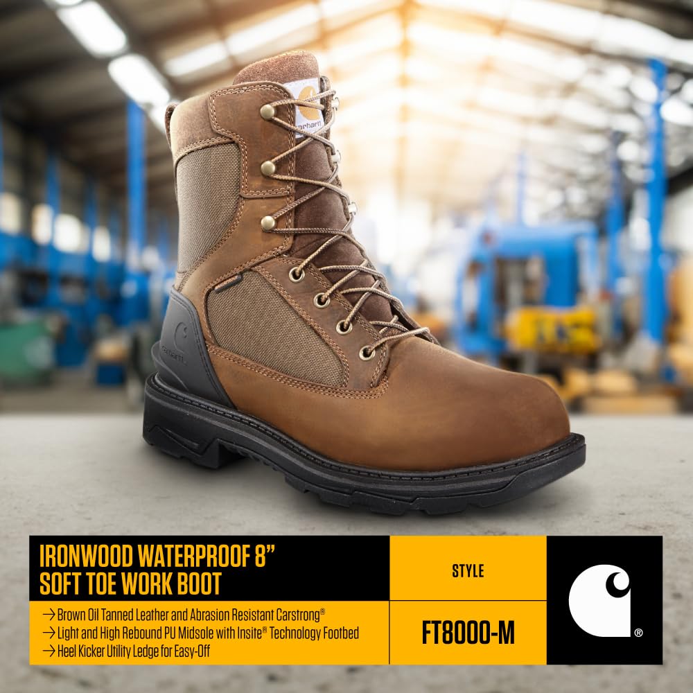 Foto 5 pulgar | Botas De Trabajo Carhartt Ironwood Impermeables Para Hombre, Color Marrón, 10 M - Venta Internacional.
