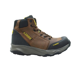 Foto 3 | Bota Outdoor Para Hombre Piel Café Suela Antiderrapante Cafe