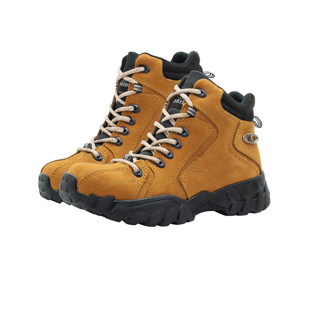 Foto 7 pulgar | Bota Para Hombre Caribu  Nobuck Color Paja Antiderrapante Cafe