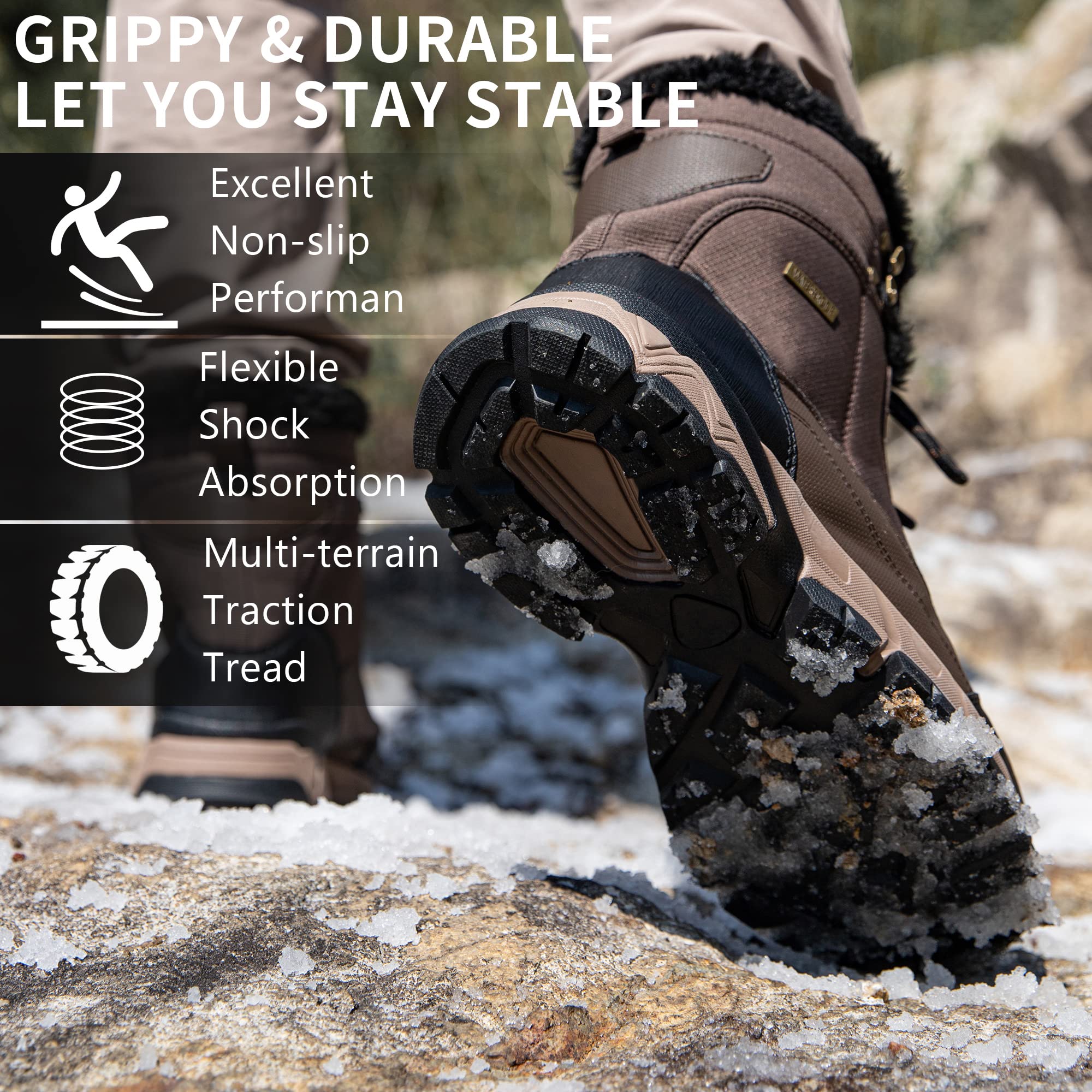 Foto 5 pulgar | Botas De Nieve Shulook Impermeables Con Forro De Piel Cálida Para Hombre De Invierno - Venta Internacional.